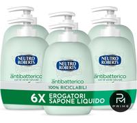 Sapone Liquido Antibatterico Neutro Roberts Tè Verde Mani Corpo 6x200 ml