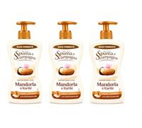 Sapone Liquido Mani e Viso Mandorla e Karité, Formula Idratante con Provitamina B5, Deterge, Nutre e Protegge la Pelle, Fragranza Delicata, Dispenser con Pompa - 3 Unita da 430ml