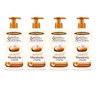 Sapone Liquido Mani e Viso Mandorla e Karité, Formula Idratante con Provitamina B5, Deterge, Nutre e Protegge la Pelle, Fragranza Delicata, Dispenser con Pompa - 4 Unita da 430ml
