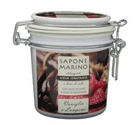 Sapone marino vaniglia e lampone detergente esfoliante idratante a base di oli vegetali e sale, scrub 100% naturale, 350ml