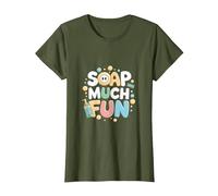 Sapone Molto Divertente Fare Il Sapone Maglietta, Donna, Oliva, 3XL