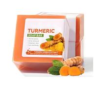 Sapone naturale alla curcuma, sapone artigianale puro alla curcuma per viso e corpo, correttore anti-acne, anti-punti neri e macchie marroni, idratante e morbido, cancella le rughe