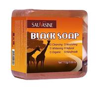 Sapone nero africano - Lavaggio del corpo fatto mano con sapone nero africano,3,88 once di sapone nero efficace per viso, corpo, pelle secca, prurito, melanina, pulisce e nutre la pelle Bexdug
