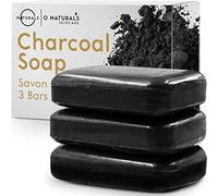Sapone Nero al Carbone Attivo Mani Viso e Corpo 100% Naturale Vegan Con Oli Essenziali Pelle Grassa Disintossicante Idrata Uomo & Donna 3pz 113gr Ciascuna