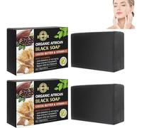 Sapone nero detergente profondo al burro di cacao biologico, sapone naturale per viso e corpo, deterge in profondità la pelle e la ringiovanisce per tutti i tipi di pelle