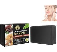 Sapone nero detergente profondo al burro di cacao biologico, sapone naturale per viso e corpo, deterge in profondità la pelle e la ringiovanisce per tutti i tipi di pelle