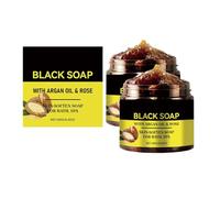Sapone nero marocchino, sapone per il corpo esfoliante per idratazione e idratazione, pulizia profonda, rimozione delle cellule morte della pelle, puro per viso e corpo