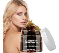 Sapone Nero Marocchino,Savon Noir Africain,Savon Noir,Morocco Black Soap,Sapone Esfoliante Saponetta Nera,Adatto a Tutti i Tipi Pelle,200g