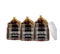 Sapone nero marocchino, scrub corpo marocchino, sapone con olio di argan e rosa, sapone africano, realizzato con ingrediente naturale (nero, 3)