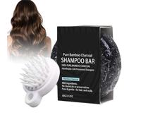 Sapone per capelli al carbone attivo, anti grigi, con pettine | Shampoo al carbone di bambù, shampoo anti-caduta dei capelli, naturale oscuramento dei capelli, sapone shampoo nutriente e