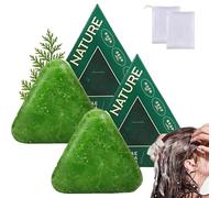 Sapone Per Capelli Alle Foglie Di Cipresso Nature Triangle Shampoo Bar, Nature Triangle Shampoo Bar, Usman Grass Shamp Bar, Detergente Delicato E Trattamento Nutriente (2pcs)