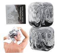 Sapone per il viso per l'acne, 2 pezzi Sapone al carbone 100g Argilla vulcanica Viso per l'acne Ingredienti naturali Barra di carbone nero Mostuizer per il controllo dell'olio per uomini e donne Cuoi