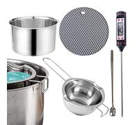 Sapone per preparare pentole, doppia caldaia con termometro e pollo - vaso con manico resistente al calore per fondere cioccolato, candele, caramelle, sapone