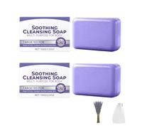 Sapone per pulizia naturale di lavanda, sapone detergente lenitivo a base di erbe, controllo degli odori e pulizia rinfrescante quotidiana, idratazione profonda, per uomini e donne (2pc)