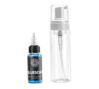 Sapone per tatuaggi blu, saponi neutri concentrati, sapone detergente da 40 ml di lavaggio, liquido con bottiglia vuota da 200 ml per tatuaggi e lavaggio delle mani