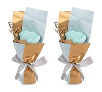 Sapone petali di rosa, bella pratica confezione regalo blu, fiore di sapone in stile romantico per balconi