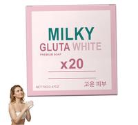 Sapone Sbiancante, Sapone Bianco Milky Gluta 20x, Glutatione e Illuminante, Nutriente, Detergente per la Pelle, Detergente quotidiano delicato per viso e corpo, per una pelle morbida liscia