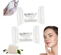 Sapone schiarente al latte, sapone al latte, sapone per il viso, saponetta, sapone sbiancante in crema, sapone schiarente intensivo premium, per esfoliazione di viso e corpo (2 pezzi)