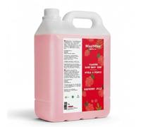 Sapone schiumoso 5L lampone - tanica di ricarica per dispenser di schiuma, sapone liquido per le mani e sapone per il corpo con glicerina e olio di mandorle - pH neutro