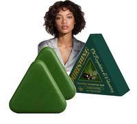 Sapone triangolare verde foglia di cipresso, pezzo di shampoo solido, sapone per la cura dei capelli, dona volume, regola la produzione di sebo, rafforza i capelli, controlla la forfora, lenisce