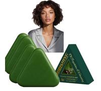 Sapone triangolare verde foglia di cipresso, pezzo di shampoo solido, sapone per la cura dei capelli, dona volume, regola la produzione di sebo, rafforza i capelli, controlla la forfora, calma il sebo