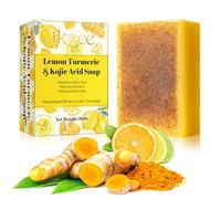 Sapone turmerico al limone, sapone alla curcuma, sapone schiarente, pulizia profonda per pelle liscia, sapone naturale al limone e curcuma con acido cojico per viso e corpo.