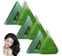 Sapone verde, shampoo solido, shampoo al sapone verde, shampoo solido, calmante e rinforzante per capelli da donna e da uomo (3pcs)