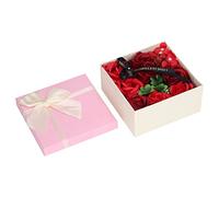 Saponetta a forma di rosa simulata, pregiata confezione regalo di sapone da bagno per donna, sapone floreale a lunga durata che non scolorisce, con fiocco in nastro, ideale per San (Rossa)