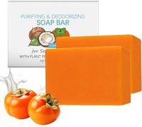 Saponetta al Cachi Giapponese con Estratto di Tè Verde 100g Sapone per Corpo da Uomo e Donna Controllo dell'Odor di Nonenale Idratazione Profonda e Pulizia Delicata (2Pcs)