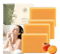 Saponetta al cachi per il controllo degli odori corporei, sapone da bagno deodorante a base vegetale per odori corporei persistenti, saponetta detergente delicata e rinfrescante per il corpo (4pcs)