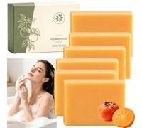 Saponetta al cachi per il controllo degli odori corporei, sapone da bagno deodorante a base vegetale per odori corporei persistenti, saponetta detergente delicata e rinfrescante per il corpo (6pcs)