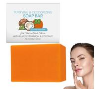 Saponetta al cachi per il corpo, saponetta al cachi con controllo degli odori, bagno deodorante, per corpo e viso, saponetta al cachi, profumo rinfrescante per la pelle (1 pezzi)