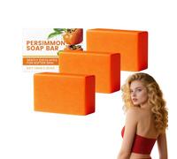 Saponetta al cachi per l'odore corporeo - Saponetta deodorante naturale per uomini e donne, sapone biologico che elimina gli odori, detergente idratante con aroma gradevole e buona schiuma (3 scatole)