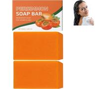 Saponetta al cachi per l'odore del corpo, l'odore degli anziani, la pulizia profonda, la rimozione degli odori, la deodorizzazione del corpo e del viso, delicata per tutti i tipi di pelle, (2PCS)