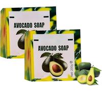 Saponetta di avocado per la pulizia di viso, mani e corpo Sapone idratante all'olio di avocado naturale fatto a mano per tutti i tipi di pelle Nutriente e rinfrescante (2Pezzo)