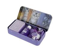 Saponetta, olio e fiori lavanda cofanetto regalo gatti multicolore