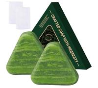 Saponetta per shampoo, saponetta per shampoo naturale da 2 pezzi, triangolo, barre di erba Usman, calmante e rinforzante per capelli per donne e uomini