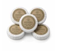 Saponetta Plissè Tonda in pasta Vegetale da 20 gr, Confezione da 100 pezzi, Linea Cortesia Hotel HERBERA Luxury, set sapone da viaggio per B&B, agriturismi bar e Ristornati