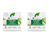 Saponetta Shampoo e Balsamo Dr Organic Aloe Vera & Shea, Lenitiva, Tutti i Tipi di Capelli, NUOVO, Senza Plastica, Naturale, Vegano, Cruelty-Free, Senza Parabeni e SLS, Biologico, 75g