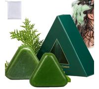 Saponetta shampoo Nature Triangle, Saponetta shampoo Nature Triangle, Sapone verde Nature Seven con radice di biota e isatis, Olio biologico per capelli a pulizia profonda (2pcs)
