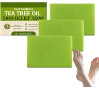 Saponetta Tea Tree Relief, Saponetta Antimicotica, Saponetta Detergente a Base Vegetale, Elimina lo Sporco e gli Odori, Detersione Rinfrescante Quotidiana