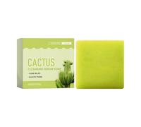 Saponetta versatile, saponetta detergente nutriente, sapone al cactus 2,4x2,4 pollici con effetto rinfrescante, detergente solido per viso, saponi cura della pelle con formula delicata, bagnoschiuma