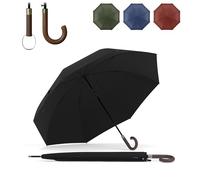 Sapor Design Ombrello parasole, resistente alle tempeste, antivento, XXL, grande e stabile, per 2 persone, uomo e donna, da viaggio, diametro 123 cm, elegante, SAPOR CLASSIC, Nero , xxl