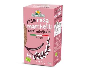 Sapore di Sole Riso Rosa Marchetti Semi Integrale Bio Italiano, 1 kg