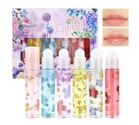 Sapore Roll On Lip Gloss Set - Glitter Lucidalabbra Profumate al Gusto Chiaro, Idratante a Lunga Durata per Donne e Ragazze (Floral, 6pcs)