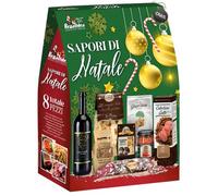 Sapori di Natale 2024 Strenna con 8 Pezzi: Cotechino, Tarallini, Pasta, Vino, Lenticchie, Funghi, Sugo e Salame, confezione per regalidea con Portachiavi CAIYA®