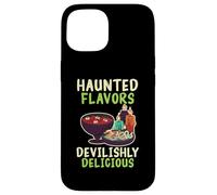 Sapori infestati diabolicamente delizioso chef di cucina Halloween Custodia per iPhone 15