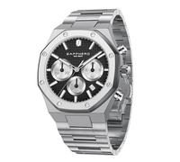 SAPPHERO Orologio da uomo Movimento al quarzo Cronografo da polso Orologio da uomo Octagon in acciaio inox 55M impermeabile luminoso Orologio da polso analogico Deluxe al quarzo con data Argento Nero