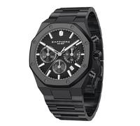 SAPPHERO Orologio da uomo Movimento al quarzo Cronografo da polso Orologio da uomo Octagon in acciaio inox 54M impermeabile luminoso Orologio da polso analogico Deluxe al quarzo con data Nero Nero