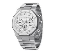 SAPPHERO Orologio da uomo Movimento al quarzo Cronografo da polso Orologio da uomo Octagon in acciaio inox 50M impermeabile luminoso Orologio da polso analogico Deluxe al quarzocon data Bianco argento